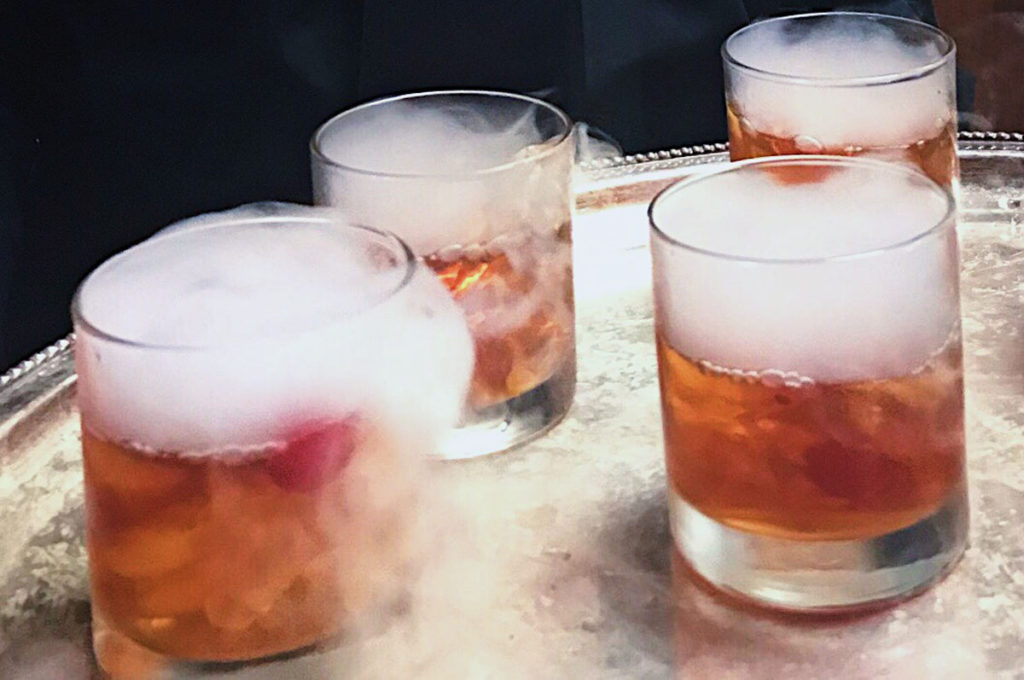 Elegant smoking cocktails