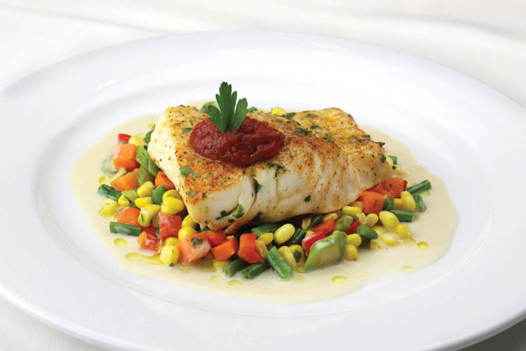 Alaskan Halibut with Summer Vegetables