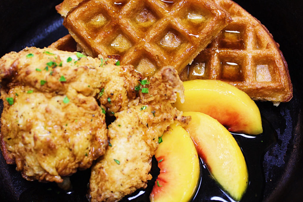 Tasty chicken and waffles