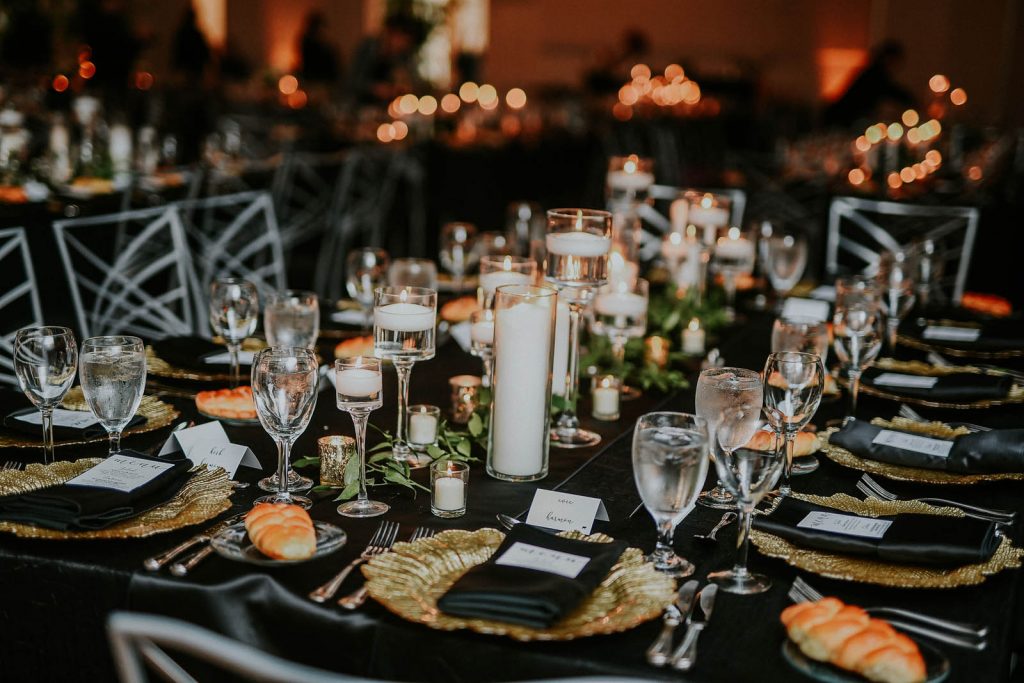 place settings for a wedding at the exchange