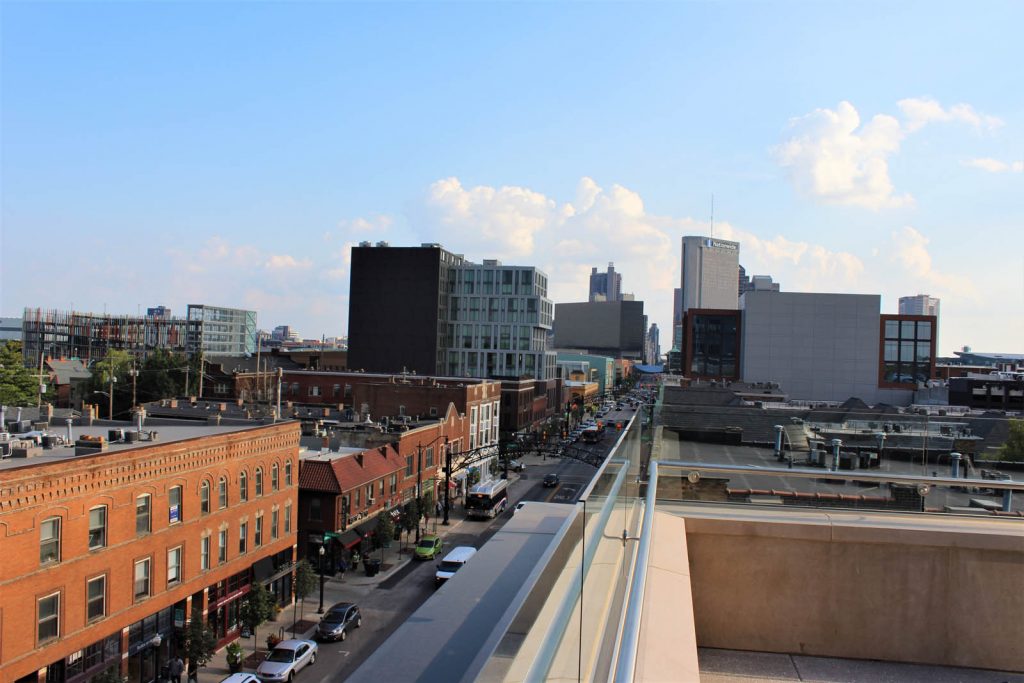 The view from the outdoor patio of the Terrace