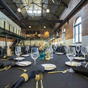 Interior event setting at The Stack at Municipal Light Plant in Columbus, Ohio